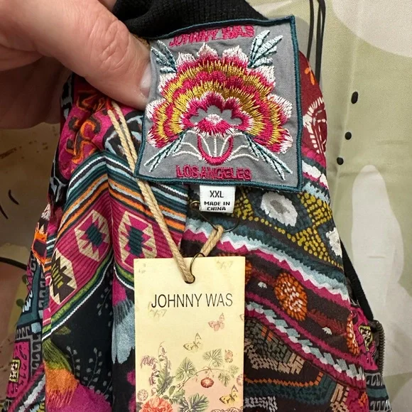 Johnny Was quilted leopard velvet bomber jacket size XXL - Picture 7 of 7